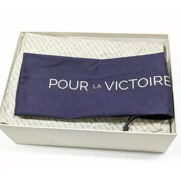 Pour La Victoire Women's Korrine Leather Heel Mules Champagne Size 6.5 MSRP $245 - Picture 8 of 9